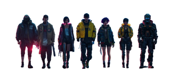 Cyberpunk Group Portrait Vinyl Car Decal Sticker – Waterproof & UV-Resistant 