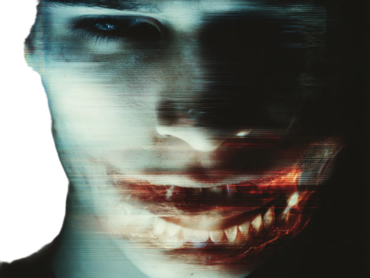 Glitchy Male Face Vinyl Car Decal Sticker – Waterproof & UV-Resistant 