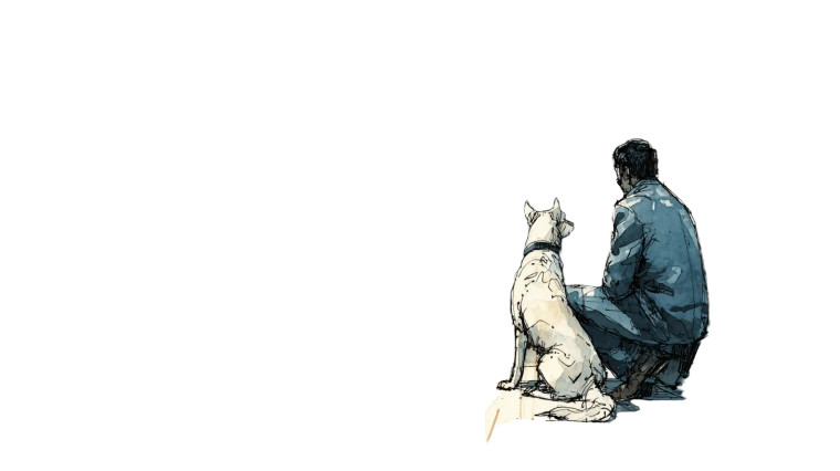 Man Petting Dog Vinyl Car Decal Sticker – Waterproof & UV-Resistant 