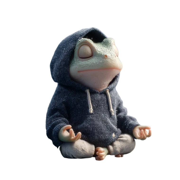 Meditating Frog Vinyl Car Decal Sticker – Waterproof & UV-Resistant 