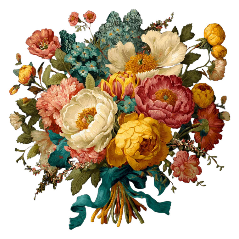 Vibrant Floral Bouquet V2 Vinyl Car Decal Sticker – Waterproof & UV-Resistant 