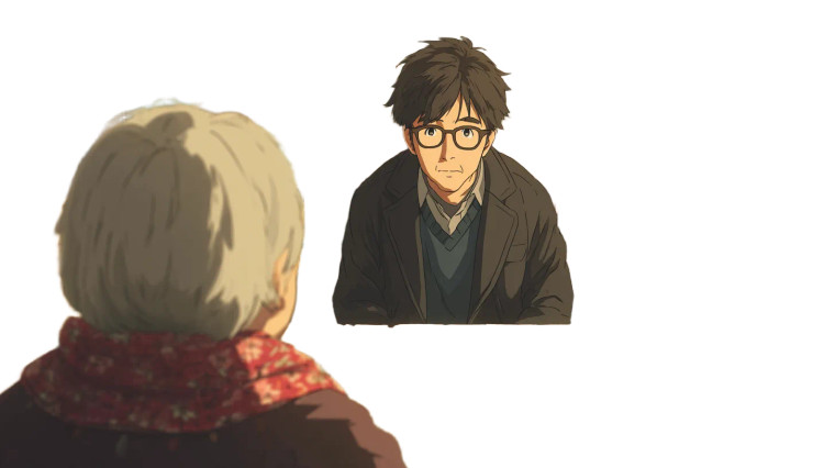 Middle-Aged Asian Man Vinyl Car Decal Sticker – Waterproof & UV-Resistant 