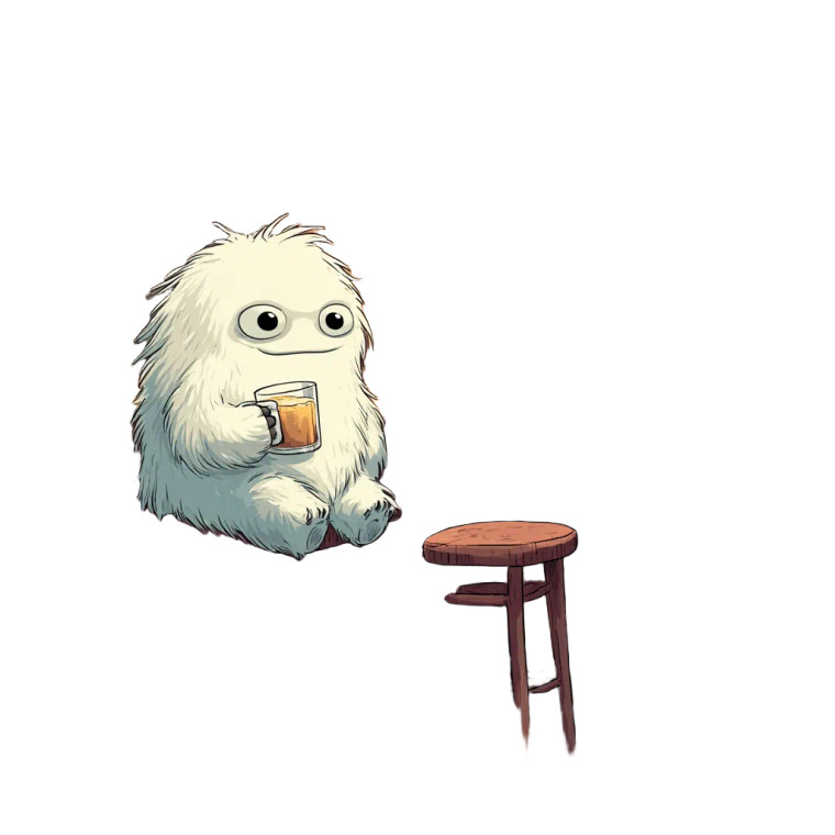 Tiny White Yeti Vinyl Car Decal Sticker – Waterproof & UV-Resistant 