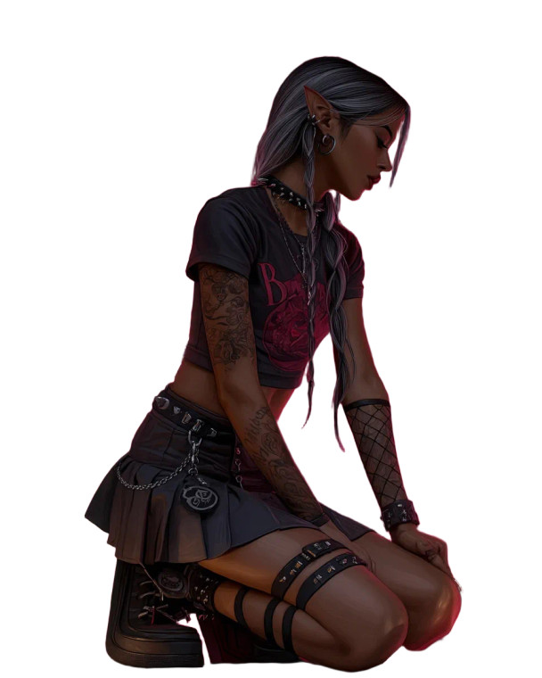 Goth Elf Woman Vinyl Car Decal Sticker – Waterproof & UV-Resistant 