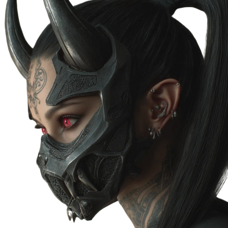 Mysterious Demon Portrait V2 Vinyl Car Decal Sticker – Waterproof & UV-Resistant 