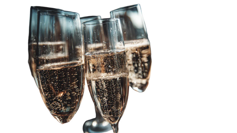 Champagne Glasses Cheers V2 Vinyl Car Decal Sticker – Waterproof & UV-Resistant 