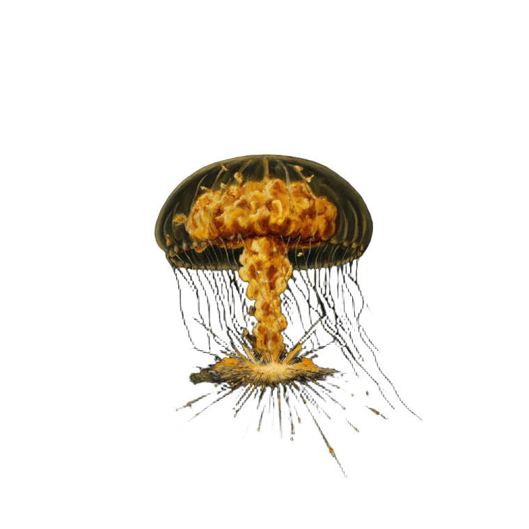 Grotesque Jellyfish Bomb Vinyl Car Decal Sticker – Waterproof & UV-Resistant 