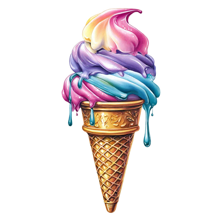 Melting Ice Cream V15 Vinyl Car Decal Sticker – Waterproof & UV-Resistant 