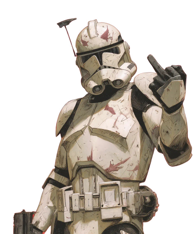 Clone Trooper Gesture Vinyl Car Decal Sticker – Waterproof & UV-Resistant 