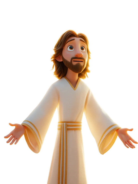 Pixar-Style Jesus Vinyl Car Decal Sticker – Waterproof & UV-Resistant 