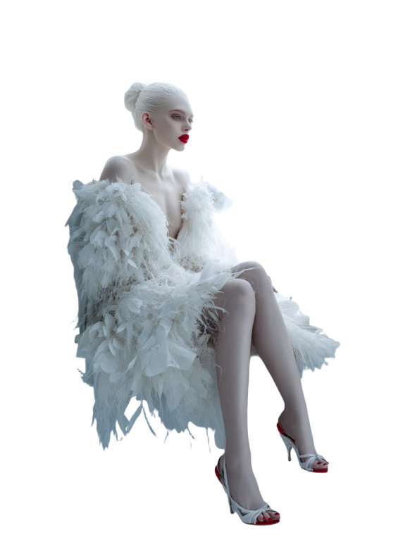 Albino Fashion Muse Vinyl Car Decal Sticker – Waterproof & UV-Resistant 