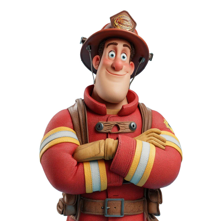 Smirking Fireman Vinyl Car Decal Sticker – Waterproof & UV-Resistant 