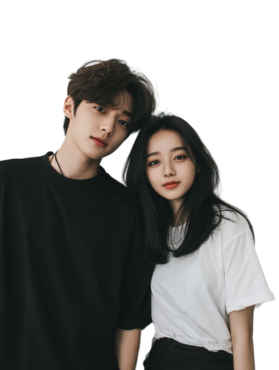 Korean Couple V2 Vinyl Car Decal Sticker – Waterproof & UV-Resistant 