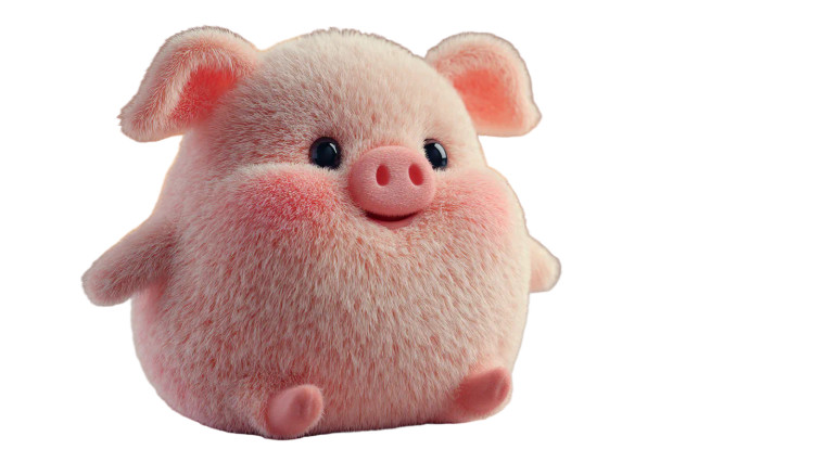 3D Plush Pig Vinyl Car Decal Sticker – Waterproof & UV-Resistant 