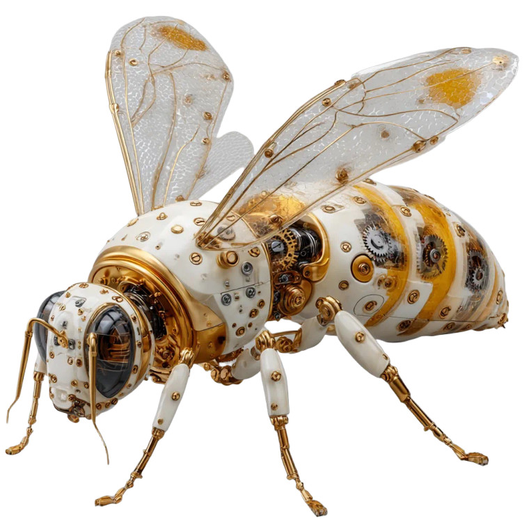 Mechanical Bee V2 Vinyl Car Decal Sticker – Waterproof & UV-Resistant 