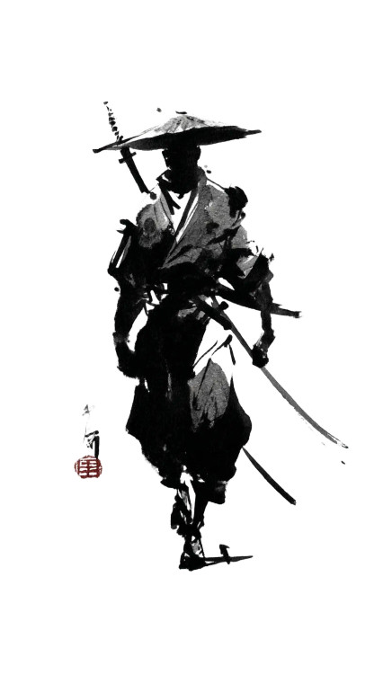 Samurai Ink Art V2 Vinyl Car Decal Sticker – Waterproof & UV-Resistant 