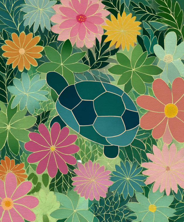 Camouflaged Tortoise Vinyl Car Decal Sticker – Waterproof & UV-Resistant 