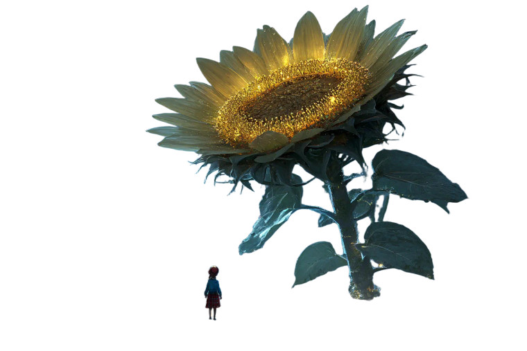 Surreal Sunflower Walk Vinyl Car Decal Sticker – Waterproof & UV-Resistant 