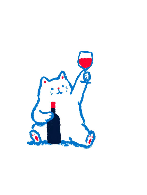 Ink Cat Wine Vinyl Car Decal Sticker – Waterproof & UV-Resistant 