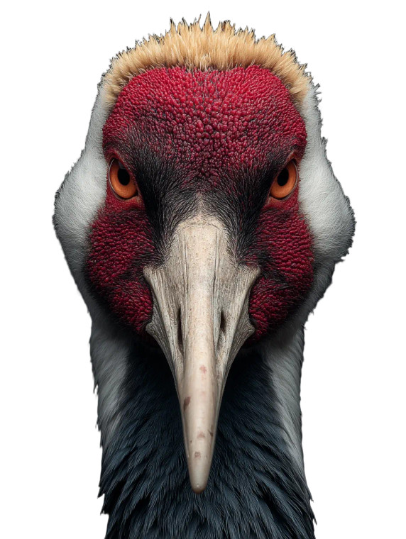 Crane Portrait Vinyl Car Decal Sticker – Waterproof & UV-Resistant 