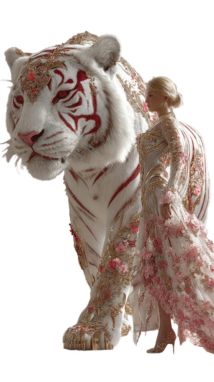 Majestic White Tiger V8 Vinyl Car Decal Sticker – Waterproof & UV-Resistant 