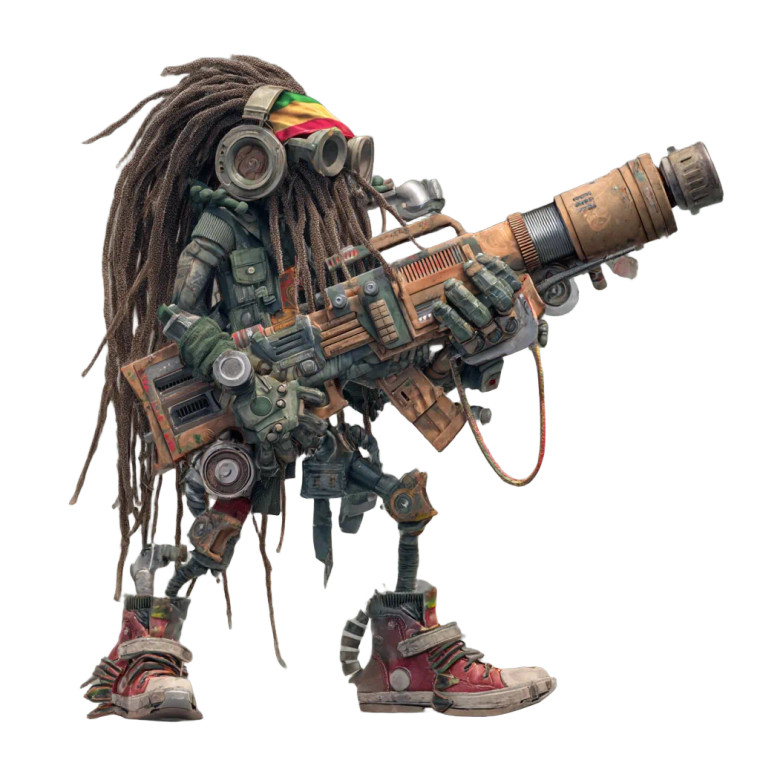 Dreadlock Cyborg Vinyl Car Decal Sticker – Waterproof & UV-Resistant 