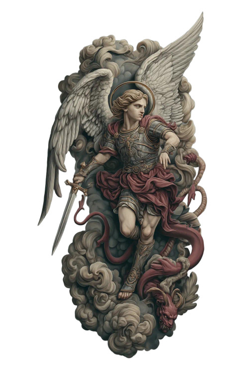 Archangel Michael Tattoo V3 Vinyl Car Decal Sticker – Waterproof & UV-Resistant 