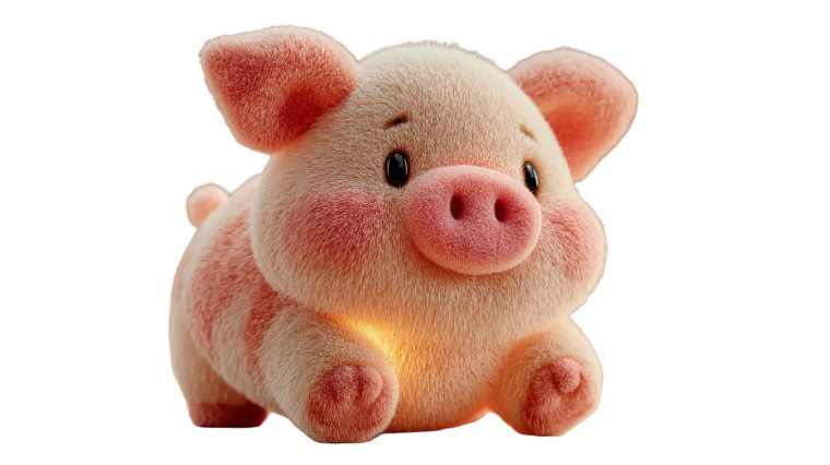 3D Plush Pig V2 Vinyl Car Decal Sticker – Waterproof & UV-Resistant 