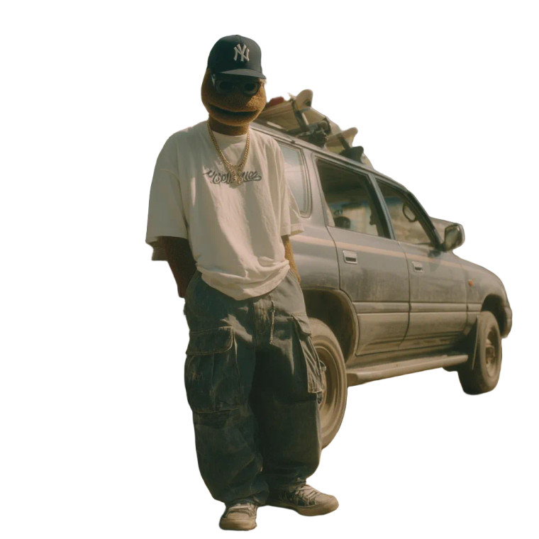 Stylish Muppet At Beach Vinyl Car Decal Sticker – Waterproof & UV-Resistant 