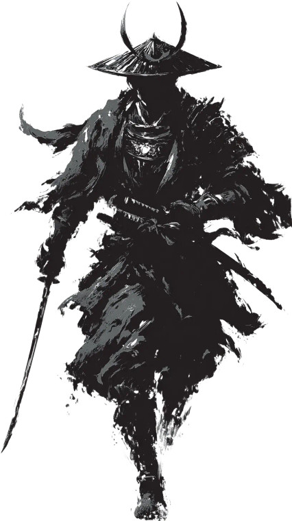 Silhouette Samurai V5 Vinyl Car Decal Sticker – Waterproof & UV-Resistant 