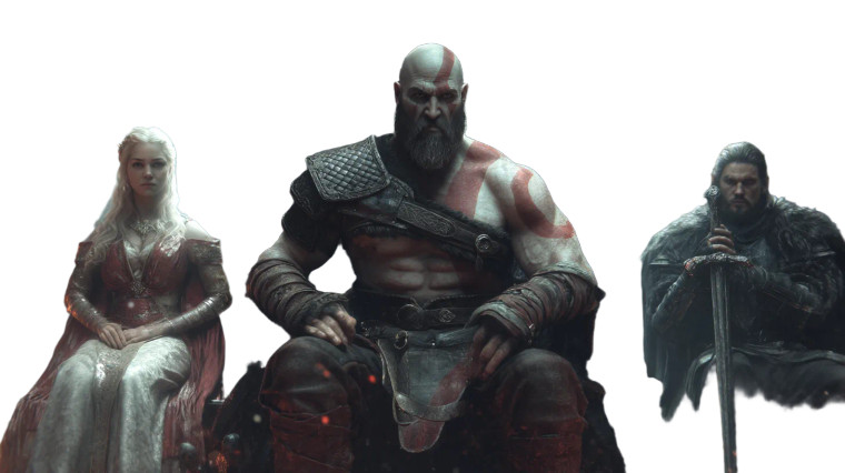 Kratos On Throne Vinyl Car Decal Sticker – Waterproof & UV-Resistant 