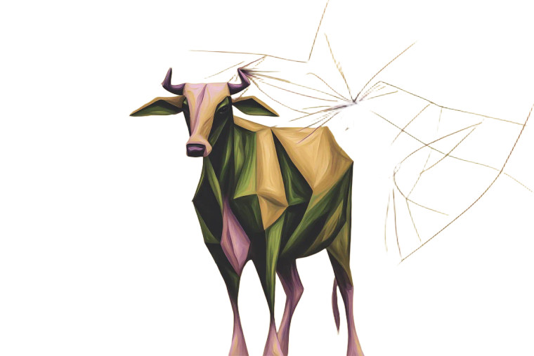 Geometric Steer Vinyl Car Decal Sticker – Waterproof & UV-Resistant 