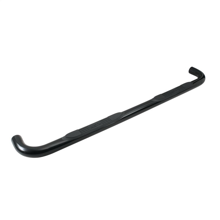 Westin Automotive Nerf Bar 23-1335 E-Series; With Step Pads; 3 Inch Round Bent; Powder Coated; Black; Mild Steel; Without End Caps; Rocker Panel Mount