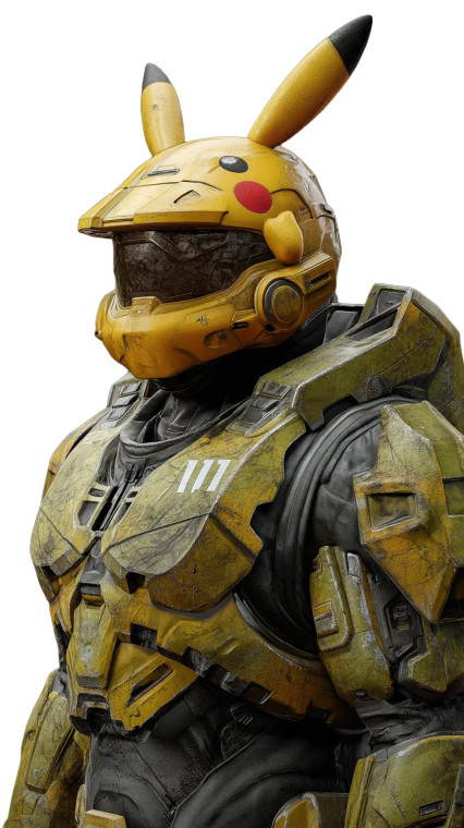 Master Chief Pikachu Vinyl Car Decal Sticker – Waterproof & UV-Resistant 