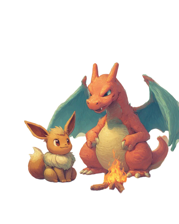 Eevee & Charizard Vinyl Car Decal Sticker – Waterproof & UV-Resistant 