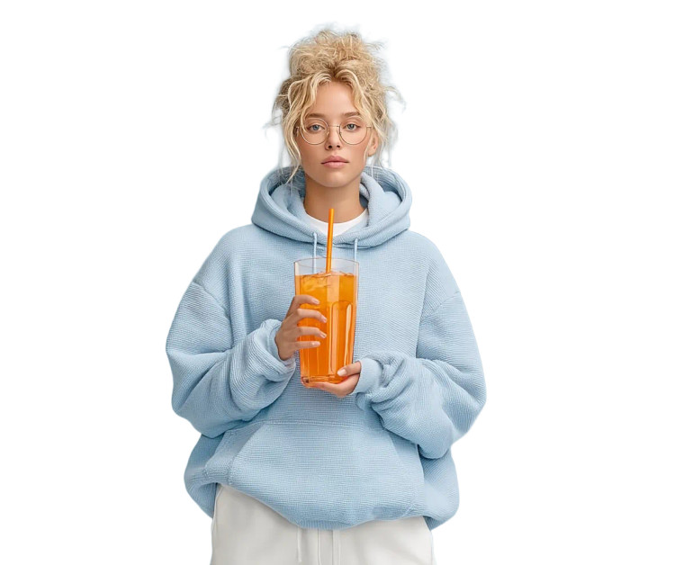 Blond Woman Drinking Tea Vinyl Car Decal Sticker – Waterproof & UV-Resistant 