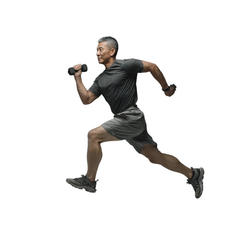 Happy Exercising Man Vinyl Car Decal Sticker – Waterproof & UV-Resistant 