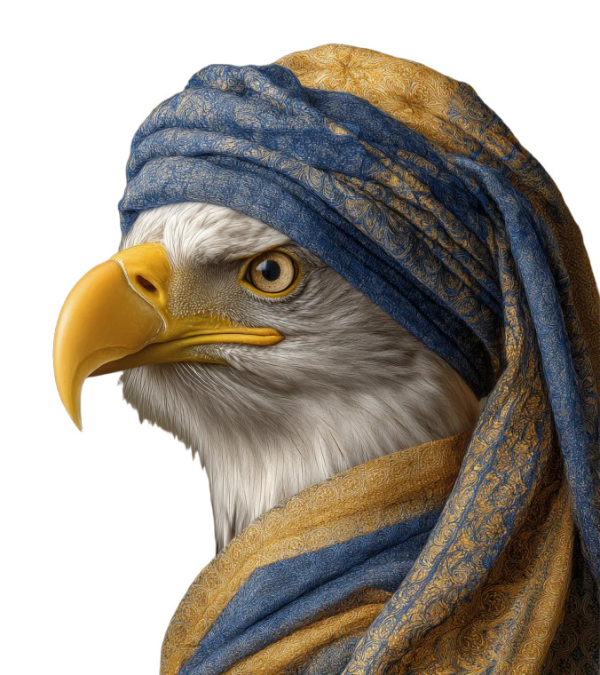 Anthropomorphic Eagle Portrait Vinyl Car Decal Sticker – Waterproof & UV-Resistant 