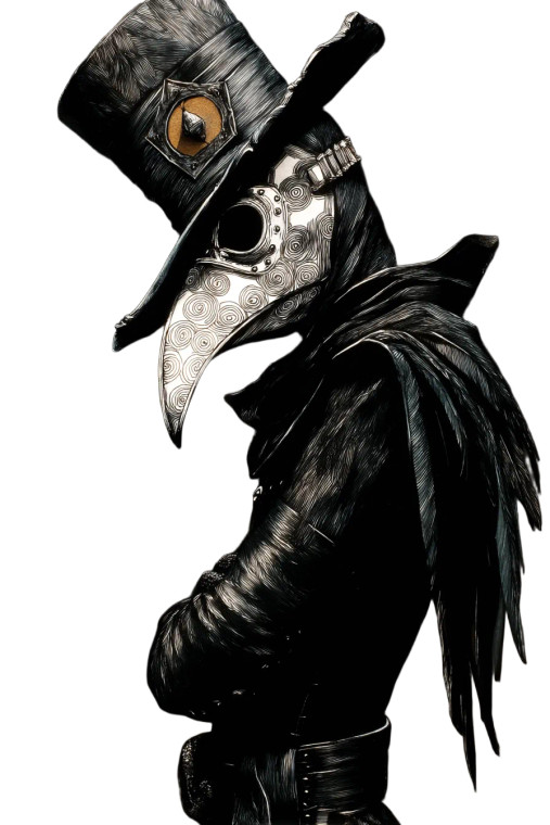 Intricate Plague Doctor Vinyl Car Decal Sticker – Waterproof & UV-Resistant 