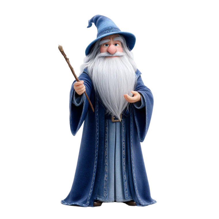 Happy Animated Wizard Vinyl Car Decal Sticker – Waterproof & UV-Resistant 