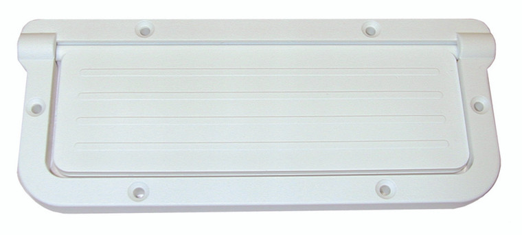 Ultimate Drainage & Debris Clearing Boat Scupper | Fits 2" x 5-1/2" Opening | White | For Decks Above Waterline