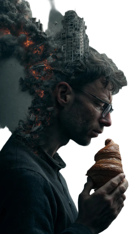 Sorrowful Man Staring Vinyl Car Decal Sticker – Waterproof & UV-Resistant 