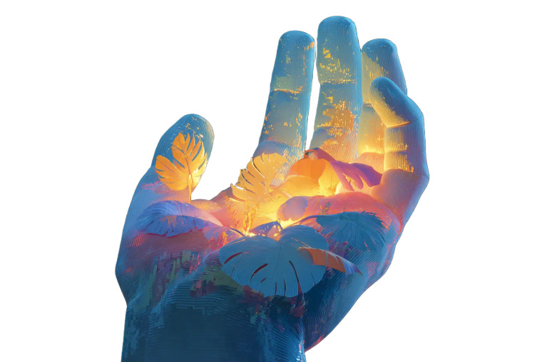 Stylized Open Hand Vinyl Car Decal Sticker – Waterproof & UV-Resistant 