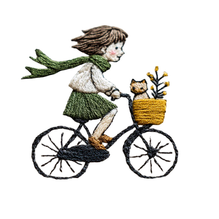 Girl On Bicycle V5 Vinyl Car Decal Sticker – Waterproof & UV-Resistant 