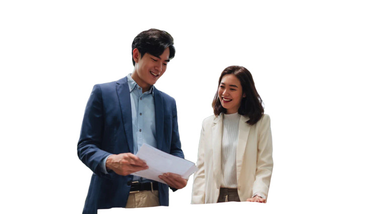 Office Coworkers Interacting Vinyl Car Decal Sticker – Waterproof & UV-Resistant 