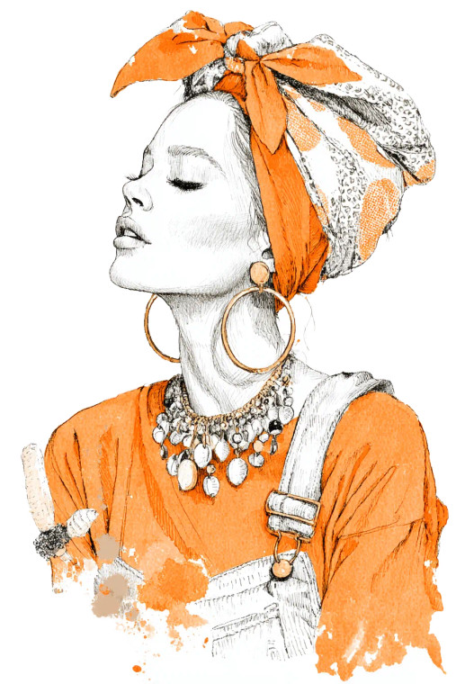 Elegant African Woman V3 Vinyl Car Decal Sticker – Waterproof & UV-Resistant 