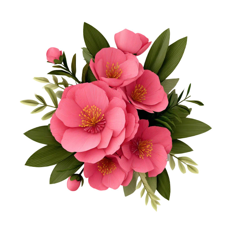 Pink Flower Bouquet V4 Vinyl Car Decal Sticker – Waterproof & UV-Resistant 