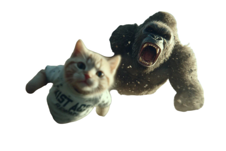 Chased Cat Chaos Vinyl Car Decal Sticker – Waterproof & UV-Resistant 