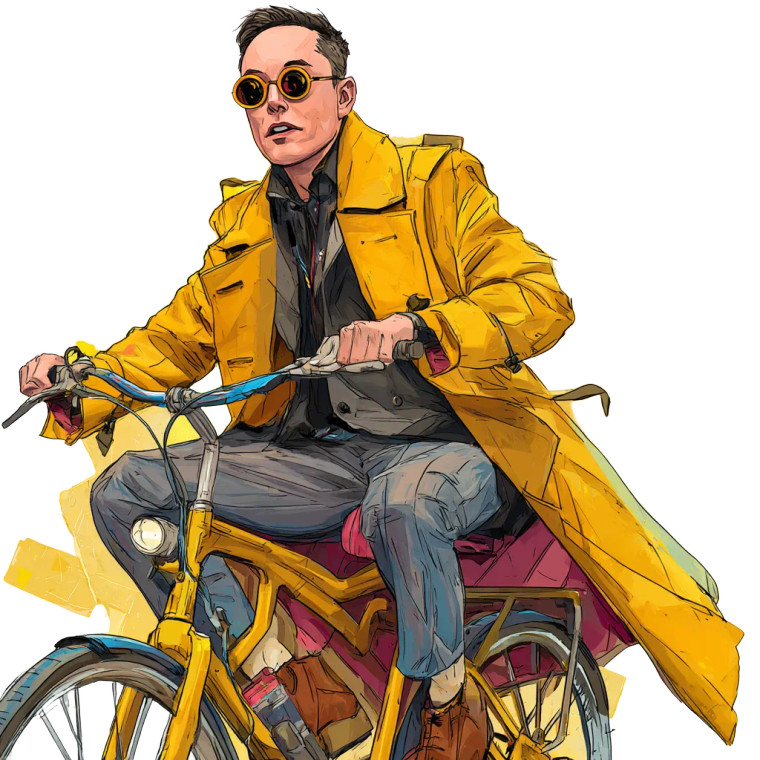 Elon Musk Biking V2 Vinyl Car Decal Sticker – Waterproof & UV-Resistant 