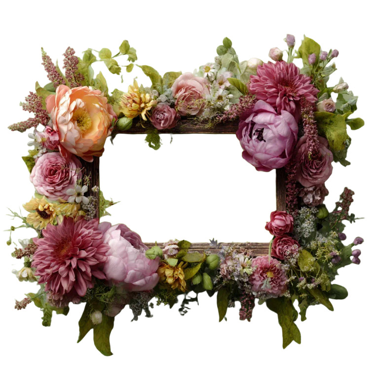 Floral Photo Frame V2 Vinyl Car Decal Sticker – Waterproof & UV-Resistant 